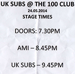 UK Subs - The 100 Club, Oxford Street, London 22.6.13